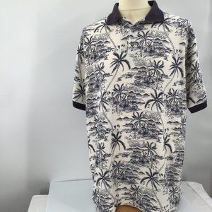 Big Dogs Polo Shirt, Large, Cigar Label Graphics, Island Beach, Tiki Huts & Dog